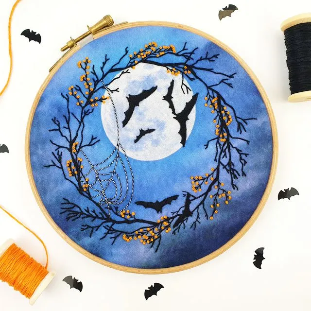 Halloween Scene Embroidery Pattern Fabric Pack | DIY | Craft