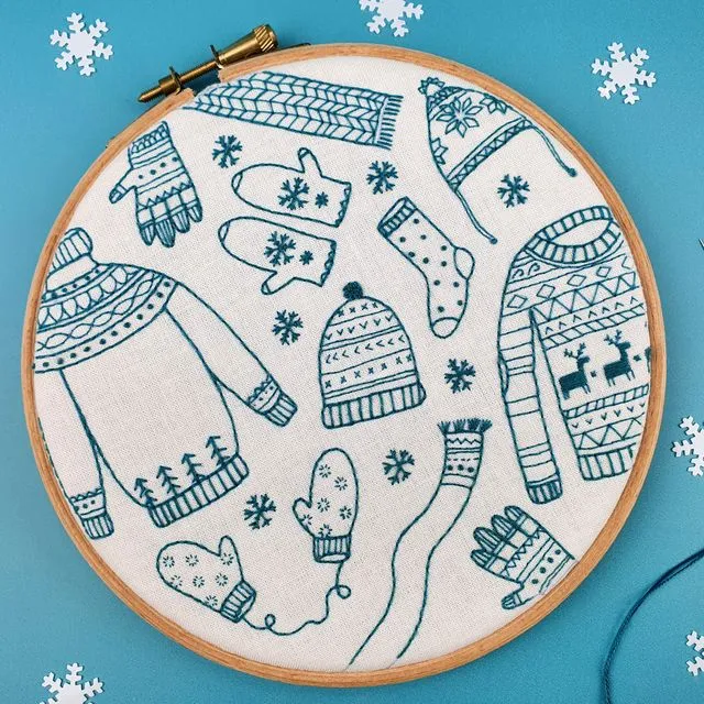 Winter Woolies Embroidery Kit | Christmas Gift | Beginners Embroidery Kit