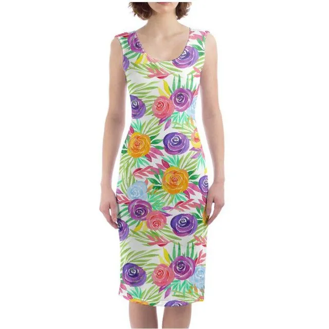 Floral Pattern Bodycon Dress