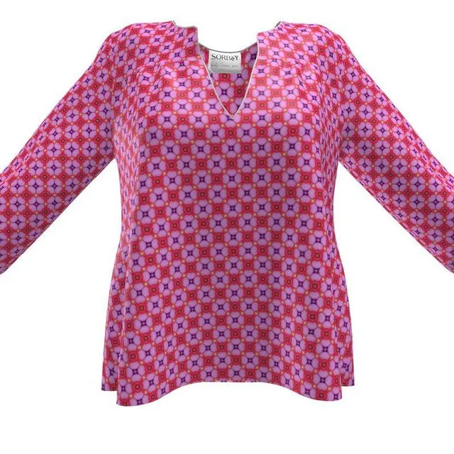Pink floral pattern Womens Blouse