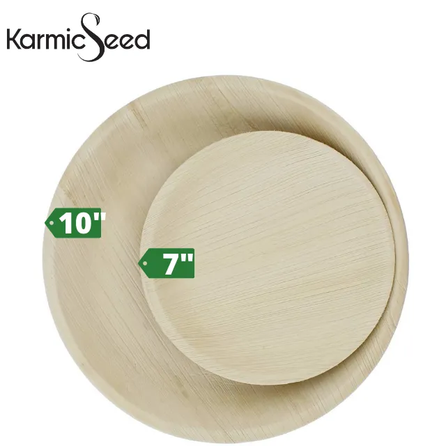 Combo Dinner Set 10" and 7" Palm Leaf Disposable Plates Round