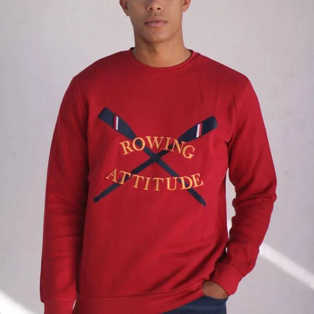 Navy Embroidered Sweatshirt - Red