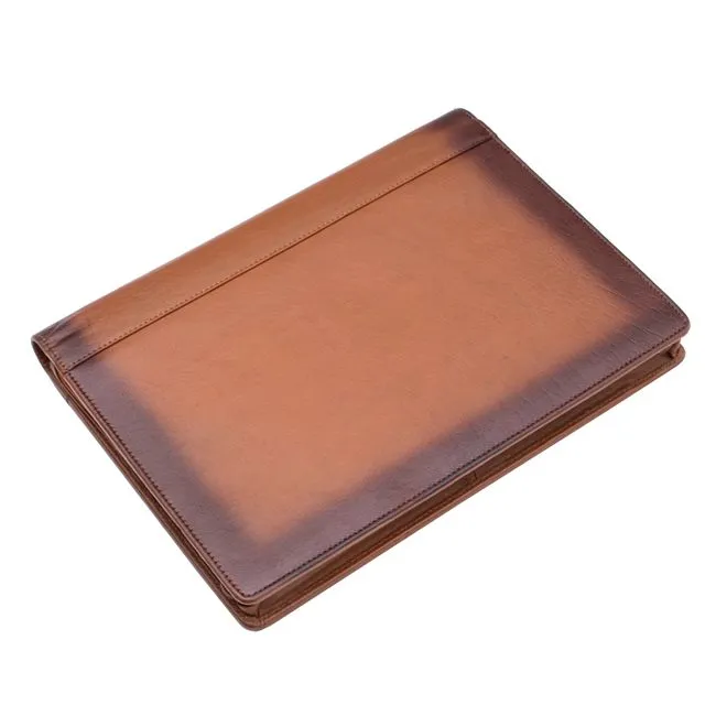 Carlton Leather RFID A4 Brown Folio - 4190
