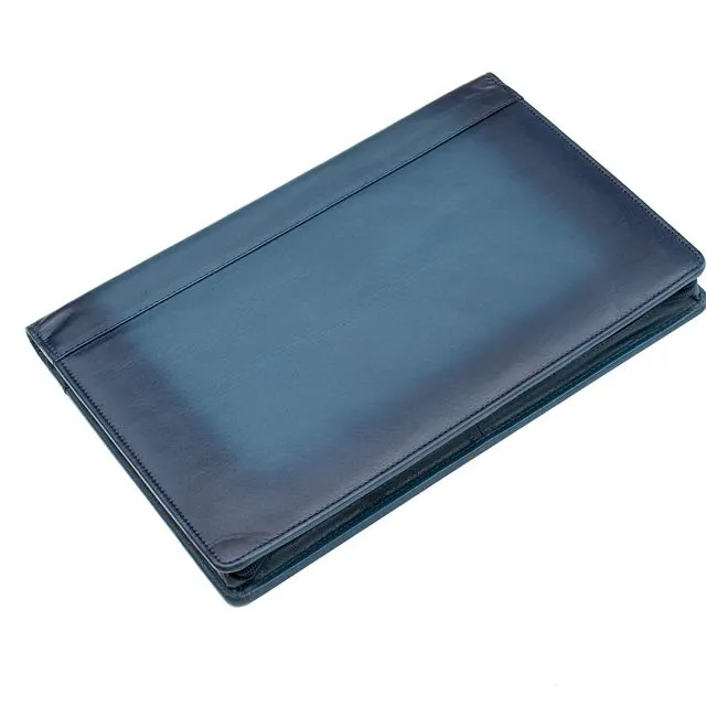 Carlton Leather RFID A4 Blue Folio - 4190