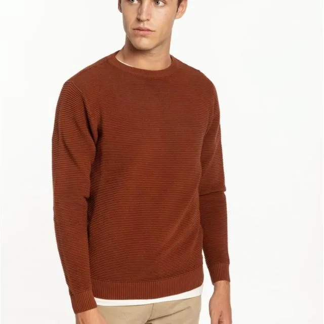 Horizontal Structure Sweater - Orange