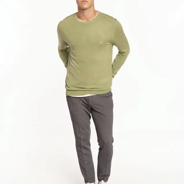 Basic Round Neck Sweater - Green
