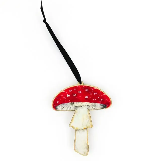 Fly Agaric Fungi Wooden Hanging Decoration