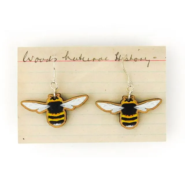 Bumblebee Wooden Earrings
