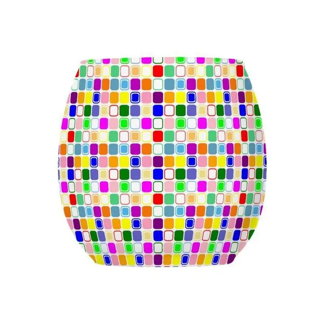 Multicoloured squares pattern glass tea light holder