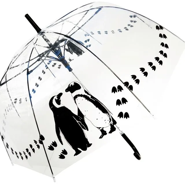 Penguins Transparent Straight Umbrella