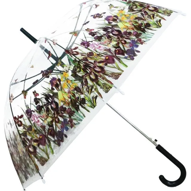 Umbrella - Iris Field Transparent Straight, Wind Resilient