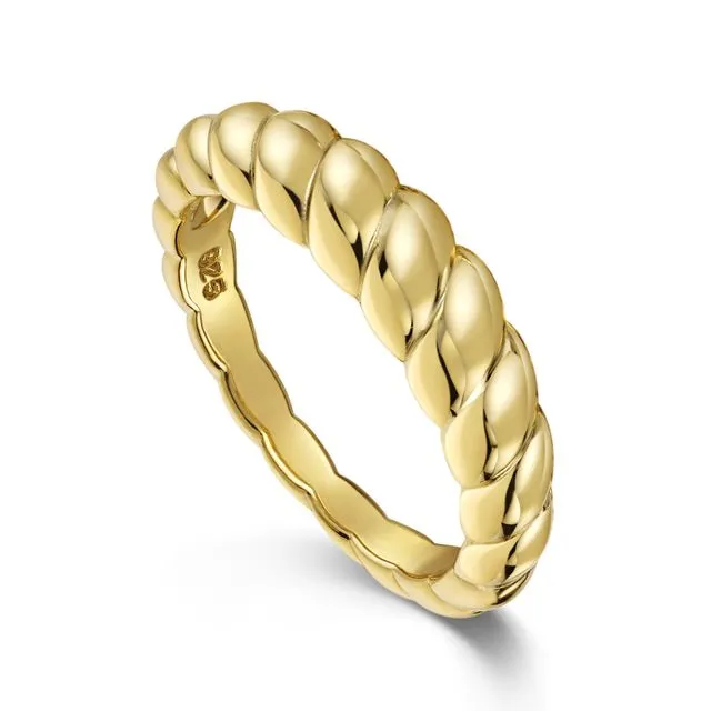 Rolling Wave Ring in 18ct Gold Vermeil