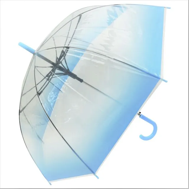 Umbrella - Tie Dye Blue Gradient Transparent Straight
