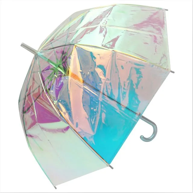 Umbrella Iridescent Transparent Straight