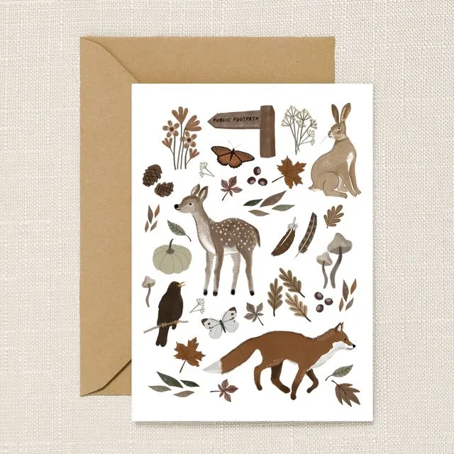 Autumn Woodland Greeting Card
