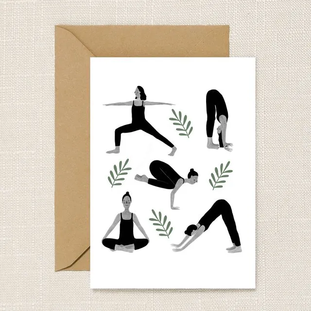 Yoga Poses Greeting Card