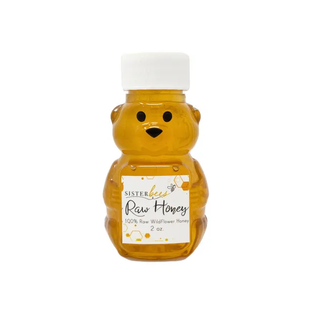 100% Raw Michigan Wildflower Honey 2oz bear