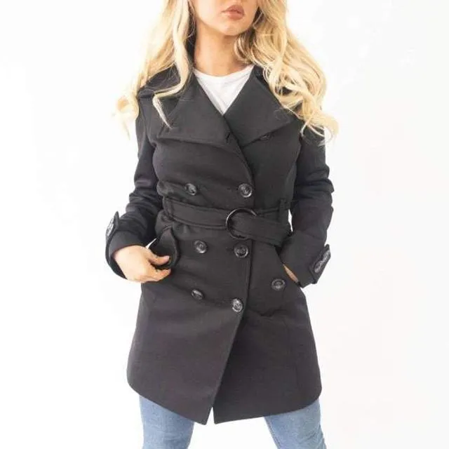 Alice Mid Length Belted Mac Coat - Black