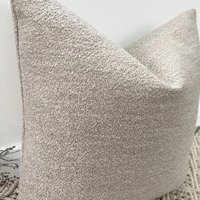 The Natural Boucle 18" Cushion/Cover Non-Piped