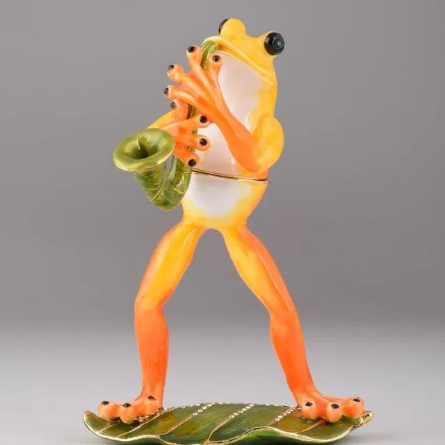 Frog Playing a Saxophone