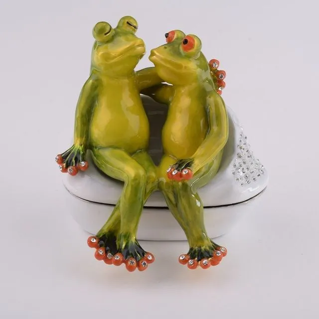Two Frogs Sitting Together