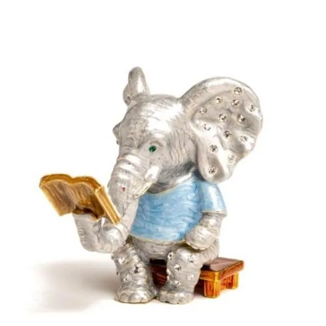 Elephant Sitting and Reading a Book