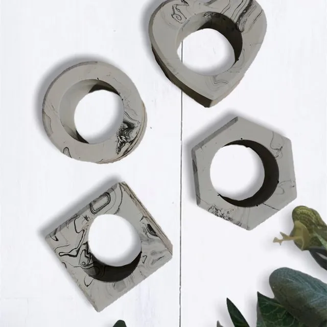 Concrete-style napkin rings- Sqaure