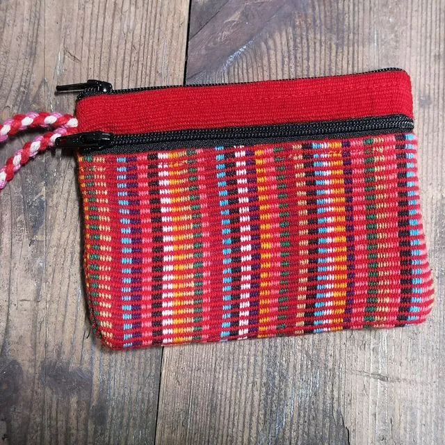 Rectangle Coin and Key Purse Red