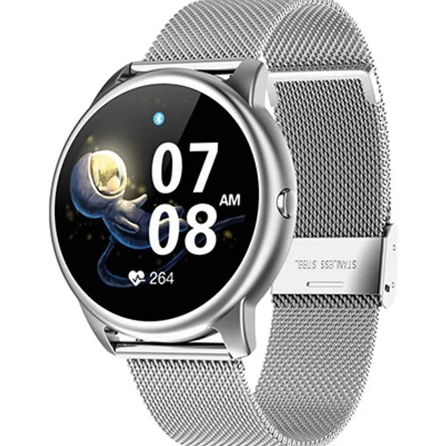 Smartwatch With Stainless Steel Mesh Strap And Stainless Steel Case DL121