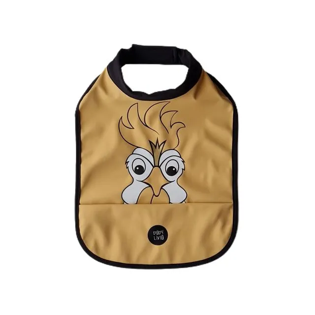 HIGH NECK BIB - HANS THE ROOSTER NEW WHEAT