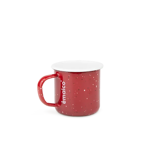Red Speckled Enamel Coffee Mug | Barbeque
