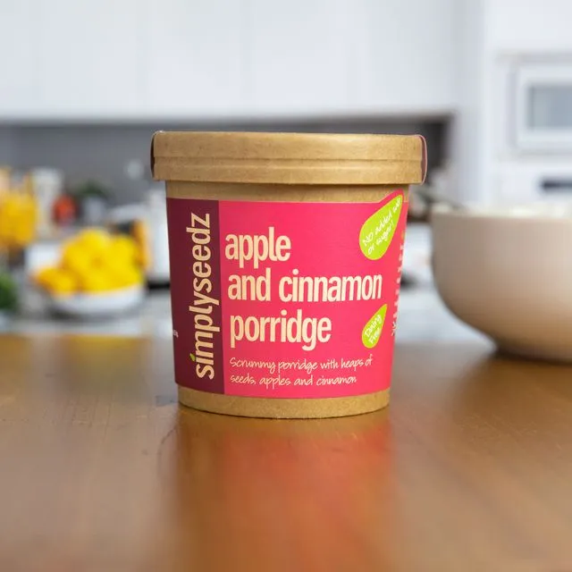 APPLE AND CINNAMON Vegan & Dairy Free Instant Porridge Pot 60g (pack 9)