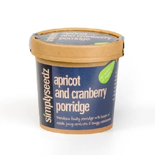 APRICOT AND CRANBERRY , Vegan & Dairy Free Instant Porridge Pot 60g (pack of 24)