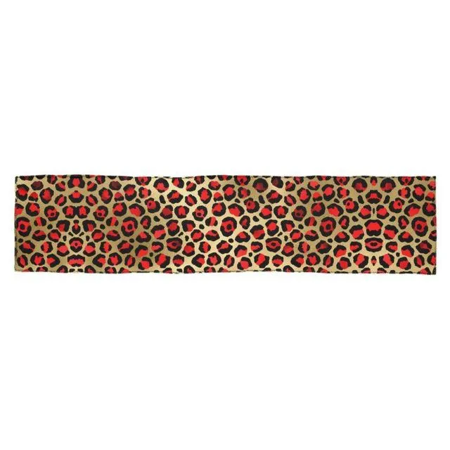Red and gold animal print Scarf Wrap or Shawl