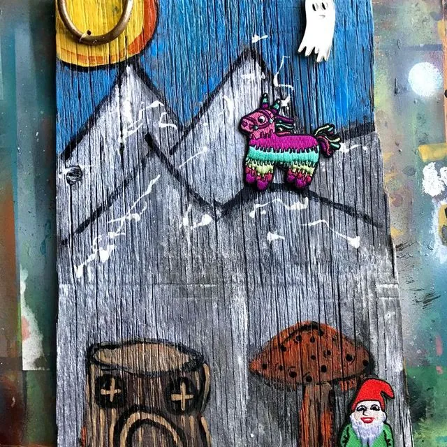 The Piñata and the Little Gnome Painting