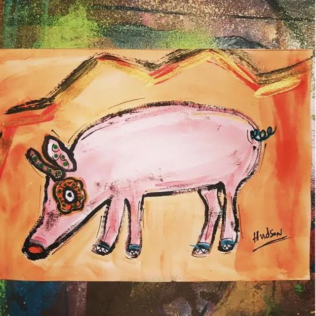 Little Piggy 5x7 Original Art Work