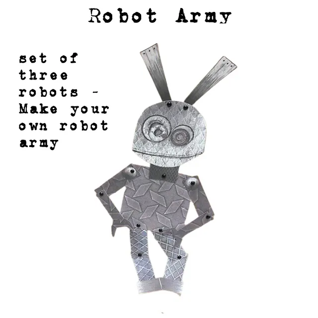 Robot Army Paper Doll Kit