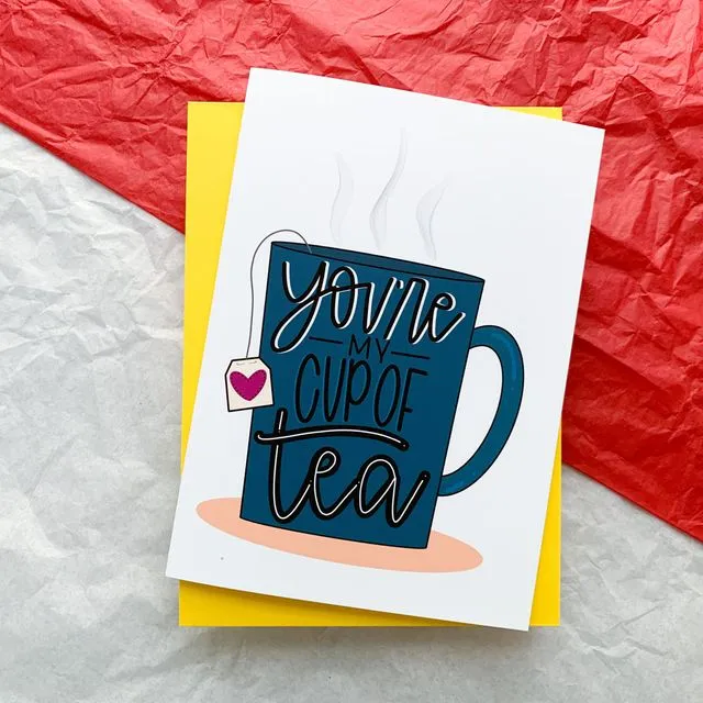 You're My Cup of Tea Handmade I Love You Card by stonedonut design