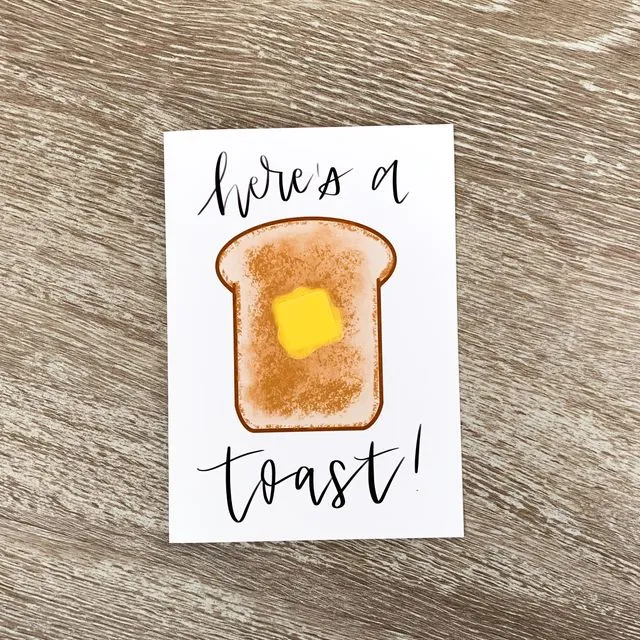 Here's a Toast Handmade Celebration Card Congrats by stonedonut design