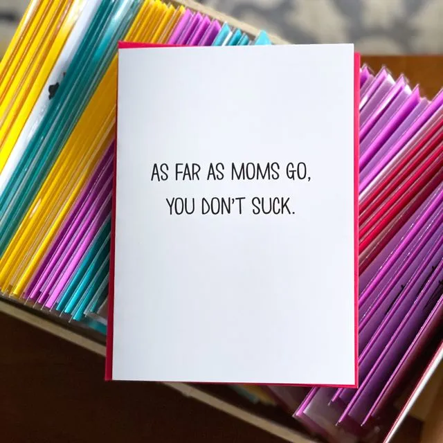 You Don't Suck Funny Handmade Mother's Day Father's Day Card Mom by stonedonut design
