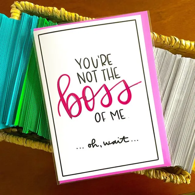 You're Not the Boss of Me Funny Boss's Day Card by stonedonut design