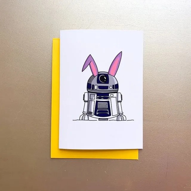 R2D2 Handmade Star Wars Easter Bunny Card by stonedonut design