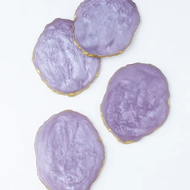 Purple Resin Coaster Set of 4