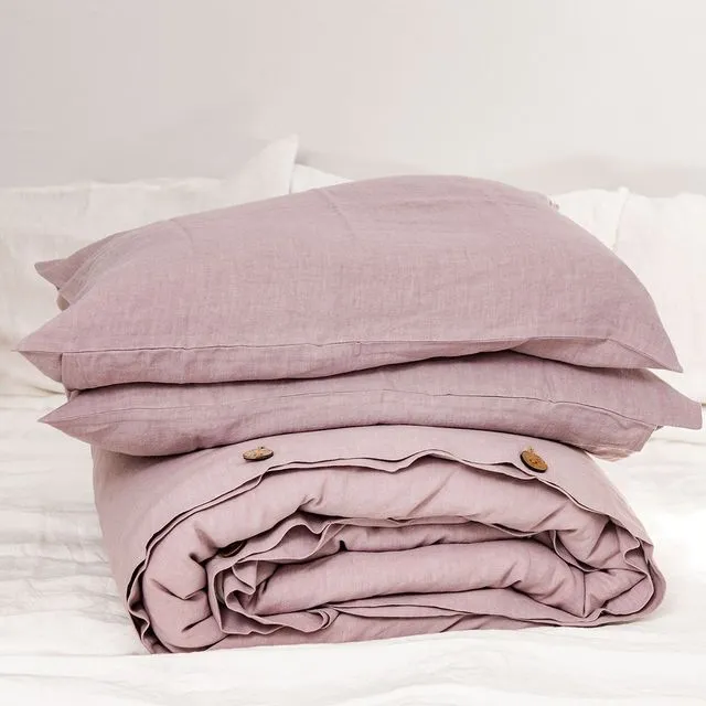 Linen Bedding Set In Dusty Rose UK/EU Sizes