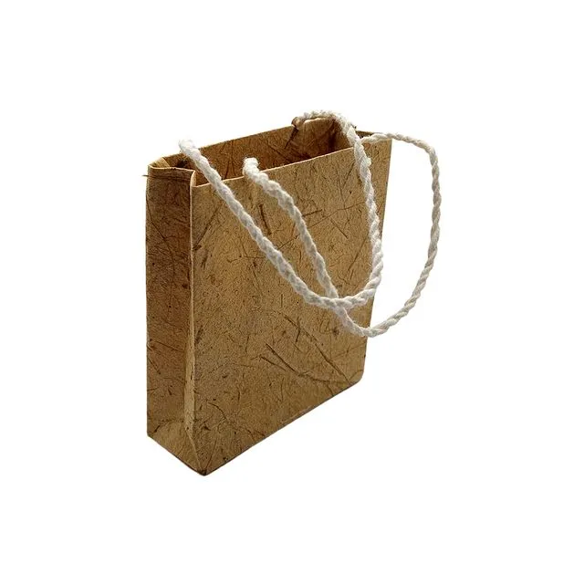 Vie Naturals Natural Brown Mulberry Paper Gift Bag, 7x7.5cm