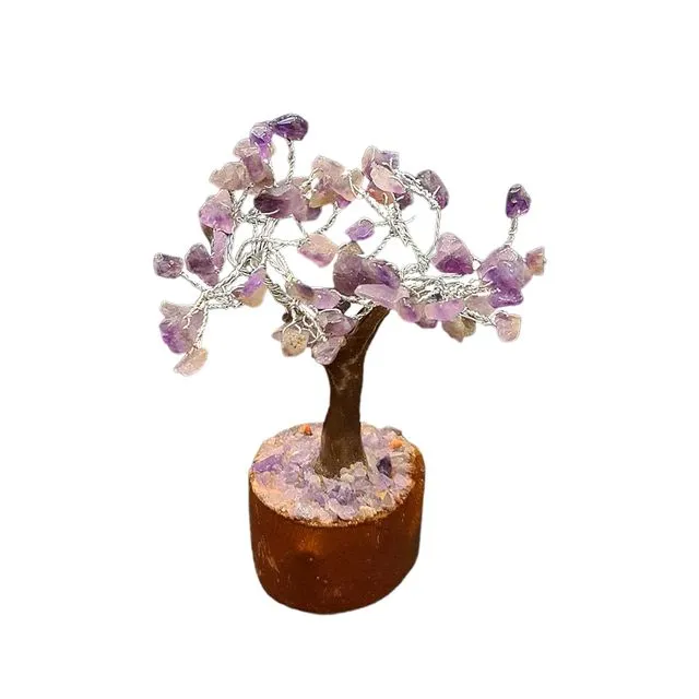Mini Gemstone Tree, 60 Beads, 10cm, Amethyst