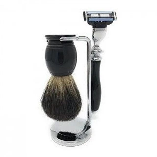 RAZOR MD Black360 Shave Set - razor, brush, stand -3 blade