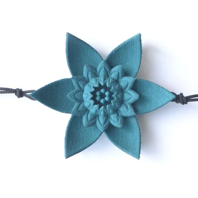 Flower Bracelet - Dahlia (Dark Teal)