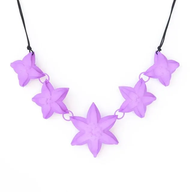 5 Flower Necklace - Dahlia (Lilac)
