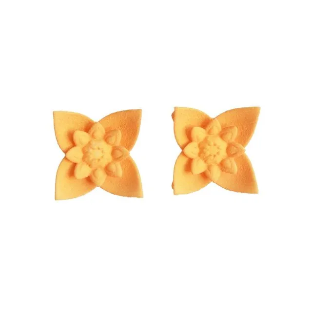 Flower Stud Earrings - Dahlia (Citrus)